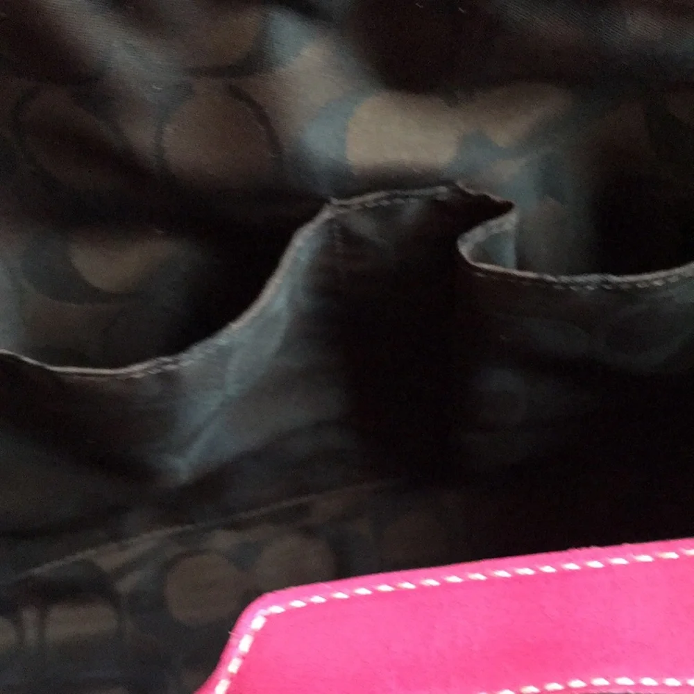 Coach Pink Suede Leather Satchel Bag